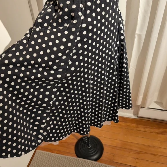 Collectif Black and White Polka Dot Midi Dress - Picture 6 of 6